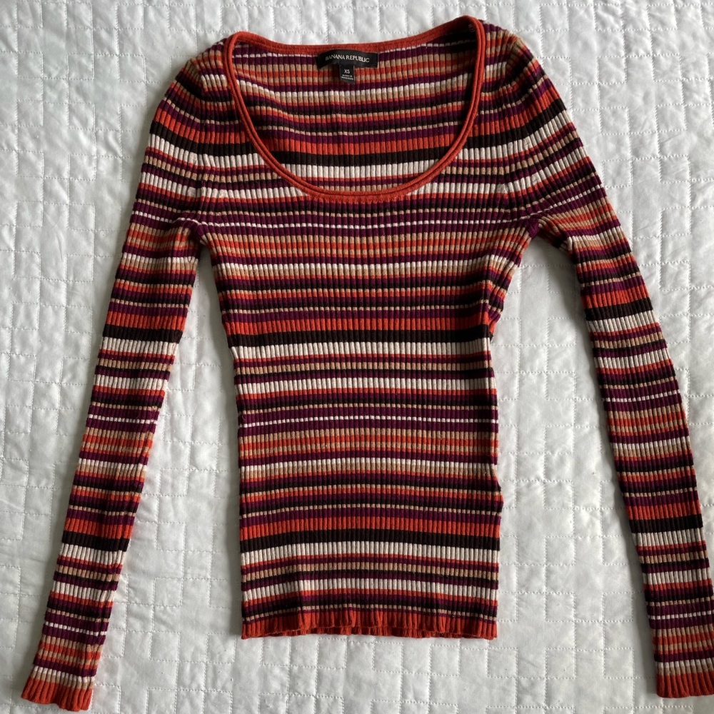 XS Ribbed scoop neck Banana Republic sweater